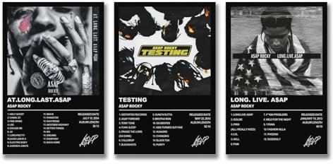 Duboueu A Set Of 3 Asap Poster Rocky Rapper Music Album Cover Signed Poster Für Zimmer, Ästhetische Leinwand-Wandkunst, Schlafzimmer-Dekor Poster 08x12inch(20x30cm)-3pcs
