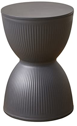 YWRU Sgabello per Trucco Clessidra Creativa Sgabello da Pranzo Rotondo Plastica Sgabello da Doccia da Bagno Impermeabile Anti-Coccole per Cucina Camera da Letto Soggiorno,30×43cm(Color:Grigio)