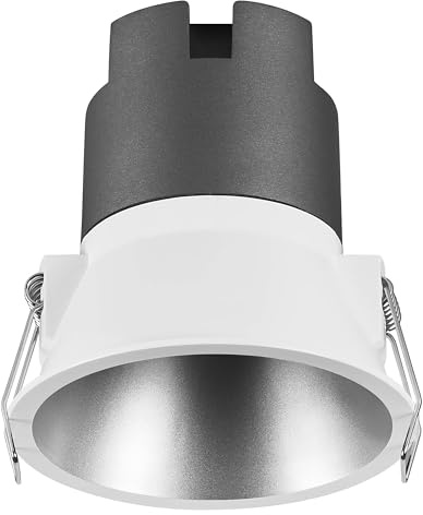 OSRAM SPOT Twist recessed Downlight, Silver, 10W, 800lm, 840 WT, 93mm Diameter, Cold White Light Color, up to 90% Energy Savings Compared to Halogen downlights, Easy Installation, 4000K.