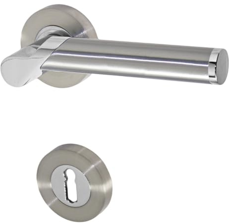Türbeschlag 1574-S R BB Chrom Niro Türdrücker Türklinke