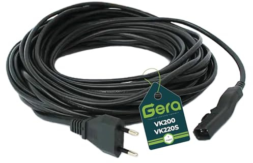 GE.RA. Cavo Alimentazione VK 200-220S, 7 Metri Compatibile con Vorwerk Folletto VK200 VK220S – Filo Elettrico di Ricambio con Spina Italiana – Installazione Facile e Connessione Sicura