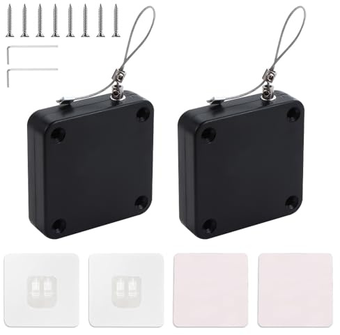 FEIHS 2 Pcs Punch-Free Door Closer, for Cupboard Doors, Fly Screens | ABS, 6.2 x 6.2 x 1.2 cm, self-adhesive/drill-fit, does not damage the door, easy to install