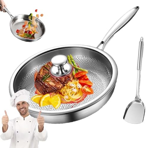 DZ'HUE Kovali Titan Bratpfanne Mit Deckel, 2026 Neu Okura Titan Pfanne, GehäMmerte Pfanne 26/28 / 30 Cm, Geeignet FüR Induktion Und Alle Herdarten (With Lid, 28cm)