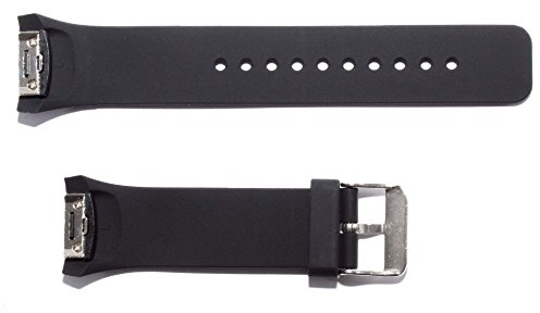 vhbw Ersatz L Armband kompatibel mit Samsung Galaxy Gear S2 | SM-R720, SM-R730 Smart Watch Fitnessuhr, Smartwatch - 12,5cm + 8,5 cm Silikon schwarz