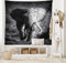 ABAKUHAUS Tier Wandteppich und Tagesdecke, Exotic Wildlife, aus Weiches Mikrofaser Stoff Wand Dekoration Für Schlafzimmer, 150 x 110 cm, Grau Schwarz