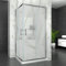 SIRHONA Cabine de douche complète 90x90x185 cm coulissante à double ouverture, porte de douche en verre à 2 panneaux fixes avec verre transparent 5mm, finition chromée