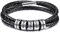 MeMeDIY Personalisierte Armbänder Gravur 2-6 Namen ID für Frauen Männer Echtes Leder Edelstahl Perlen Geflochtene Manschette Brautjungfer Geschenke Bester Freund (5 Silber perlen)