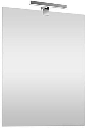 Inbagno Specchio con Lampada LED Reversibile, COMPLETA di luce LED cromata da 30 cm a risparmio energetico (Luce Naturale, 50x70 Reversibile)