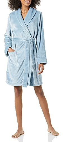 Amazon Essentials Vestaglia in Pile Ai Media Lunghezza (Taglie Forti Disponibili) Donna, Azzurro Opaco, M