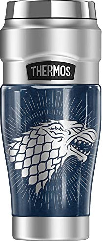 Game of Thrones Stark Sigil THERMOS STAINLESS KING Stainless Steel Travel Tumbler, Vacuum insulated & Double Wall, 16oz