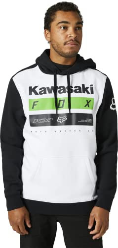Fox Racing - Kapuzenpullover Kawasaki Stripes,Schwarz Weiß,L