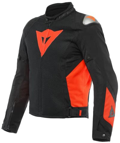 Dainese - Energyca Air Tex Jacket, Cordura Motorradjacke Herren, Abriebfeste Motorrad Jacke mit Winddichtem Futter, Atmungsaktive Jacke mit Austauschbarem Schulterschutz, Schwarz/Rot