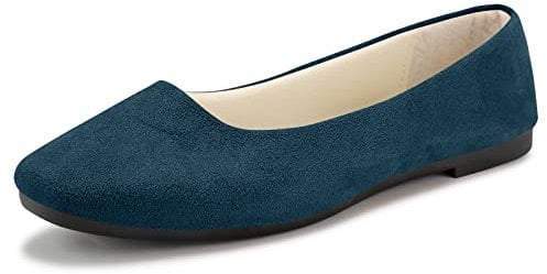 Padgene Women's Casual Square Toe Ballet Flats, Ladies Ballerina Flats Girls Fashionable Ballet Pumps Dolly Shoes Womens Stylish Comfy Office Driving Flat Shoes Slip On Loafers