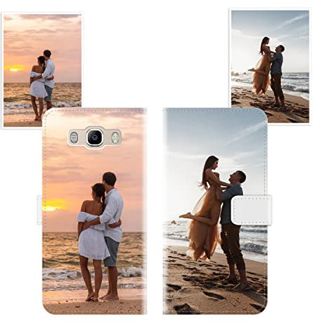 Sunrive Personalisierte hülle kompatibel mit Samsung Galaxy J7 (2016) Handyhülle Benutzerdefiniert,Schutzhülle Lederhülle handykette universal Etui mit Eigenem Foto Bild Text Individuelle
