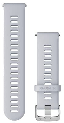Cinturino Originale Garmin, 22mm, Sgancio rapido, Silicone, Whitestone & Silver