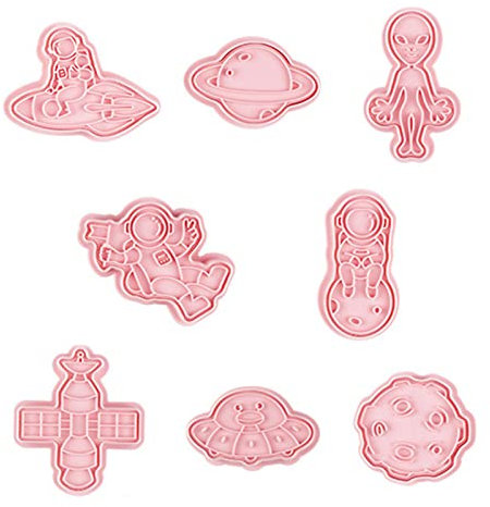 Astronauten Backform Keksausstecher Keksausstecher Set 8 Stück Weltraum-Kuchenausstecher Weltraum Ausstecher Rakete Astronaut Ausstecher für Kuchen Basteln Raum Geburtstag Abbto