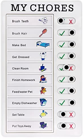 Wieat MY CHORES List RV Checklist Planning Board, Detachable and Reusable Daily Chore Chart, Reminder Daily Schedule Board for Multiple Kids Check Items and Form Good Habit
