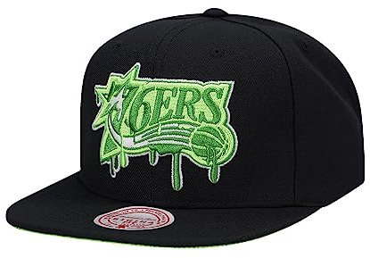 Mitchell & Ness NBA Slime Drip Snapback Cap Philadelphia 76ers Black