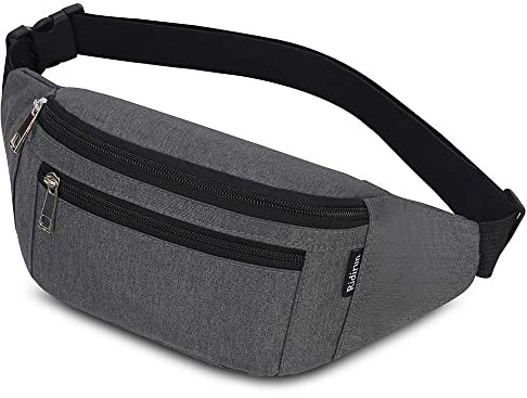 Bauchtasche Gürteltasche Hüfttasche Sport für Damen und Herren Wasserdicht Bauchtasche Doggy Bag Outdoor Groß Handytasche Umhängetasche Camping Wandern Fitness Fahrrad Running (Dunkelgrau)