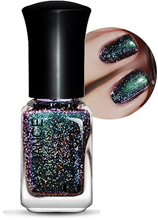 Chrome Nail Polish - Nail Varnish Quick Dry Nail Polish Glitter Nail Paint Metallic Shimmer Iridescent Chameleon Nail Art Polishes 6ml
