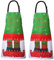 XIEJINJIA 2 Stücke Weihnachten Verstellbare Schürze Lange Krawatten mit 2 Taschen Küche Kochen Backen Gartenarbeit Malerei für Frauen Männer