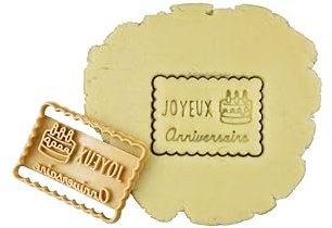 3DKOUPE - Emporte-pièce petit beurre - Joyeux Anniversaire - Couleur au choix - Conçu et fabriqué en France