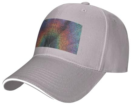 XLEWSIEU Holographic Dreams Print Classic Sandwich Baseball Cap - Unisex Casual Hat with, grau, Einheitsgröße