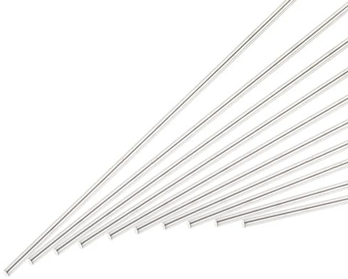 QUARKZMAN 2mm x 100mm Edelstahl Rundstab, Metall Massivwelle Stangen Drehbankstange für DIY Bastelprojekte Modellauto Hubschrauber Flugzeug 10 Stück