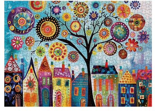 Albero della Vita Puzzle per Adulti 1000 Pezzi, Puzzle Colorato, Puzzle Arte come Decorazione per la Casa