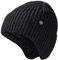 Winter Strickmütze Verdickung, Wintermütze, Thermo Strickmütze, Strickmütze mit Ohrenschutz Neutral Verdickung Strickmütze, Innenfutter mit Plüsch, für ältere Menschen, Herren und Damen (Schwarz)