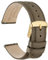 WOCCI 18mm Uhrenarmband für Herren und Damen, Echtes Leder - Top Genarbtes Leder, Schnellverschluss, Goldene Schnalle (Rauchgrau)