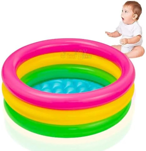 Baignoire pour bébé de 0 à 3 ans - Piscine ronde de 0 à 3 ans - 86,4 x 25,4 cm - Douce et gonflable - Pour la maison et l'extérieur - Multicolore