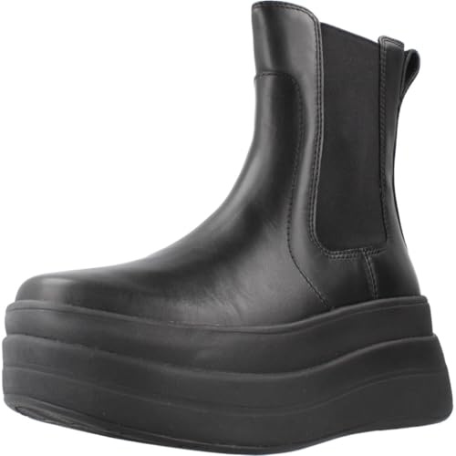 Fitflop F-Mode Stack Leather Chelsea Booties UK 6.5 Black