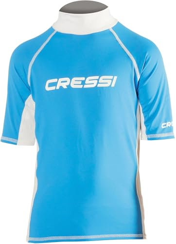 Cressi LW476902, Camiseta Para Niños, Azul, S/2 (talla del fabricante:6-7 años)