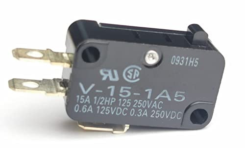 Omron Electronic Components V-15–1 A5 Micro-Interrupteur à, V Series, Spdt, Fer à souder, 15 A, 250 VAC, 8 VDC