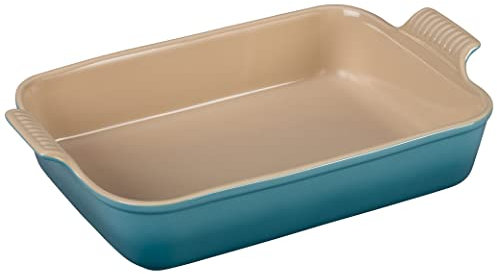 LE CREU DEEP RECT Dish 32CM - Teal