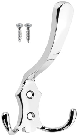 SOTECH Garderobenhaken LENA 125 x 78 x 78 mm Chrom poliert Mantelhaken | Kleiderhaken aus Metall Wandgarderobe Wandhaken