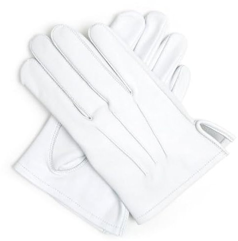 THE MASONIC COLLECTION – 100% Weiche Lederhandschuhe – Weiß – Nur Handwäsche – Nützliches Freimaurer-Geschenk für Herren – Ideale Freimaurer Geschenke für Männer