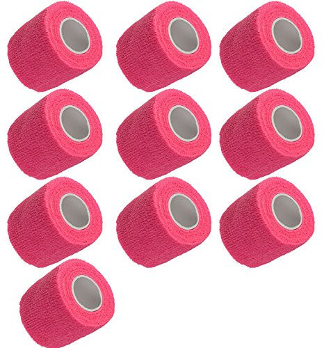 Mintice 10 X Rosa Fascia Coagulante Bendaggio Adesiva Autoadesiva Forte Benda Adesivo Elastico Nastro di Primo Soccorso Sport Caviglia Nastro 4.5mx5cm