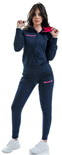 GIVOVA TUTA KING DONNA COTONE TERRY BLU/FUXIA Tg. S