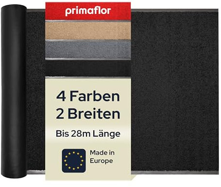 Primaflor Sauberlauf nach Maß - CLEAN, Schwarz, 0,90m x 7,50m, Rutschfester Schmutzfangläufer Meterware, Robuster Küchenläufer, Zuschneidbarer Teppichläufer, Eingangsmatte für Flur und Windfang