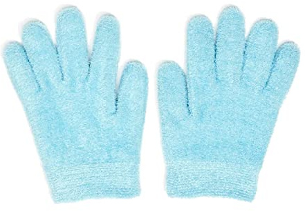 NatraCure Moisturizing Gel Gloves - (for Dry, Cracked Skin, Aging Hands, Cuticles, Eczema, After Hand Washing, Instead of Overnight Sleeping Gloves, Lotion, Cream) - Color: Aqua