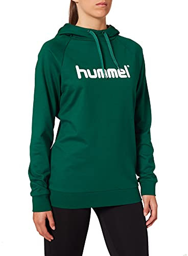 hummel Damen GO Cotton Logo Hoodie Kapuzenpullover, EverGreen, 2XL