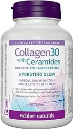 Webber Naturals Collagen30 with Ceramides Bioactive Collagen Peptides 120 Tablets