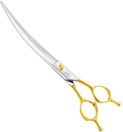 HASHIMOTO Tijeras curvadas para el aseo de perros grandes, 8 pulgadas, diseñadas para peluqueros profesionales o uso familiar de bricolaje.