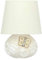 THUN - Lampada da Tavolo e Comodino, Abat-Jour Camera da Letto Bianca, Decorata con Fiori e Farfalla - Accessori per la Casa - Linea Prestige - Formato Piccolo - Ceramica - 14,6 x 12 x 16 h cm