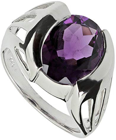Harry Ivens Damen Ring aus Silber 925 mit Amethyst lila RW17