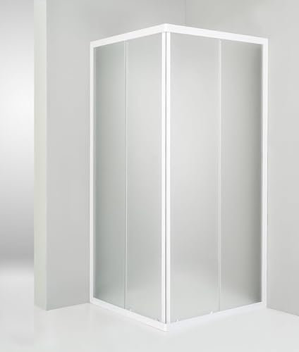 Hydra Box Doccia angolare Porta Scorrevole 75x75 cm Opaco Bianco