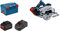 Bosch Professional 18V System BITURBO Akku Kreissäge GKS 18V-68 C (inkl. 2x 5.5Ah ProCORE Akku, Ladegerät GAL 1880 CV, 1x Sägeblatt, Parallelanschlag, L-BOXX)