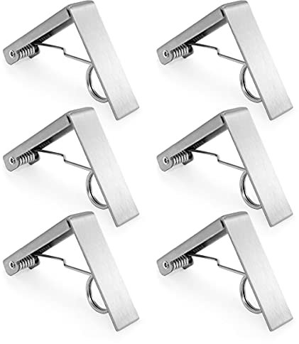 6Pcs Table Cloth Clips for Outside Table - Stainless Steel Tablecloth Clips, Fits for 2.3 Thick Outdoor Tables, Spring Styled Metal Clamps for Picnic Table Clips, Dining Table Cloth Holder
